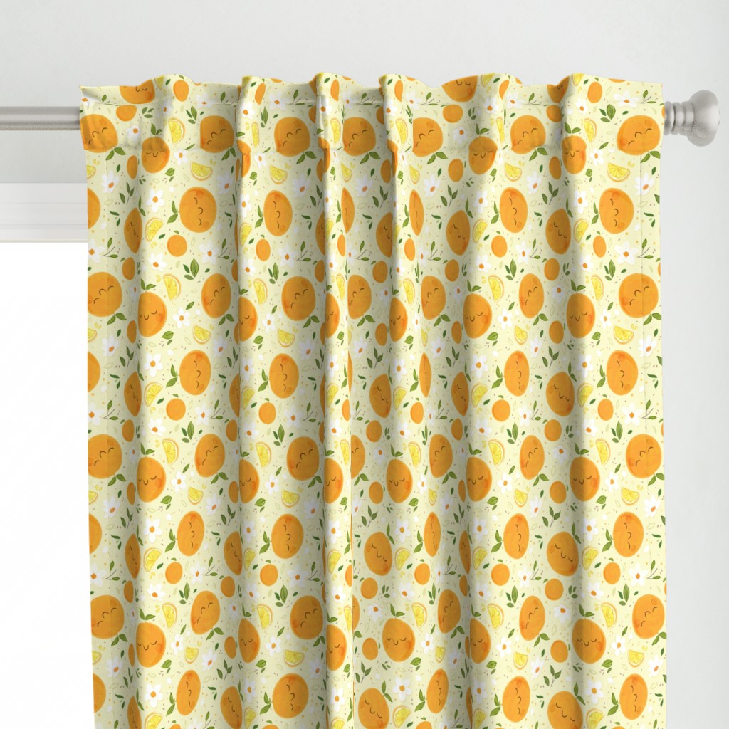 Orange Citrus Pattern- Larger Print