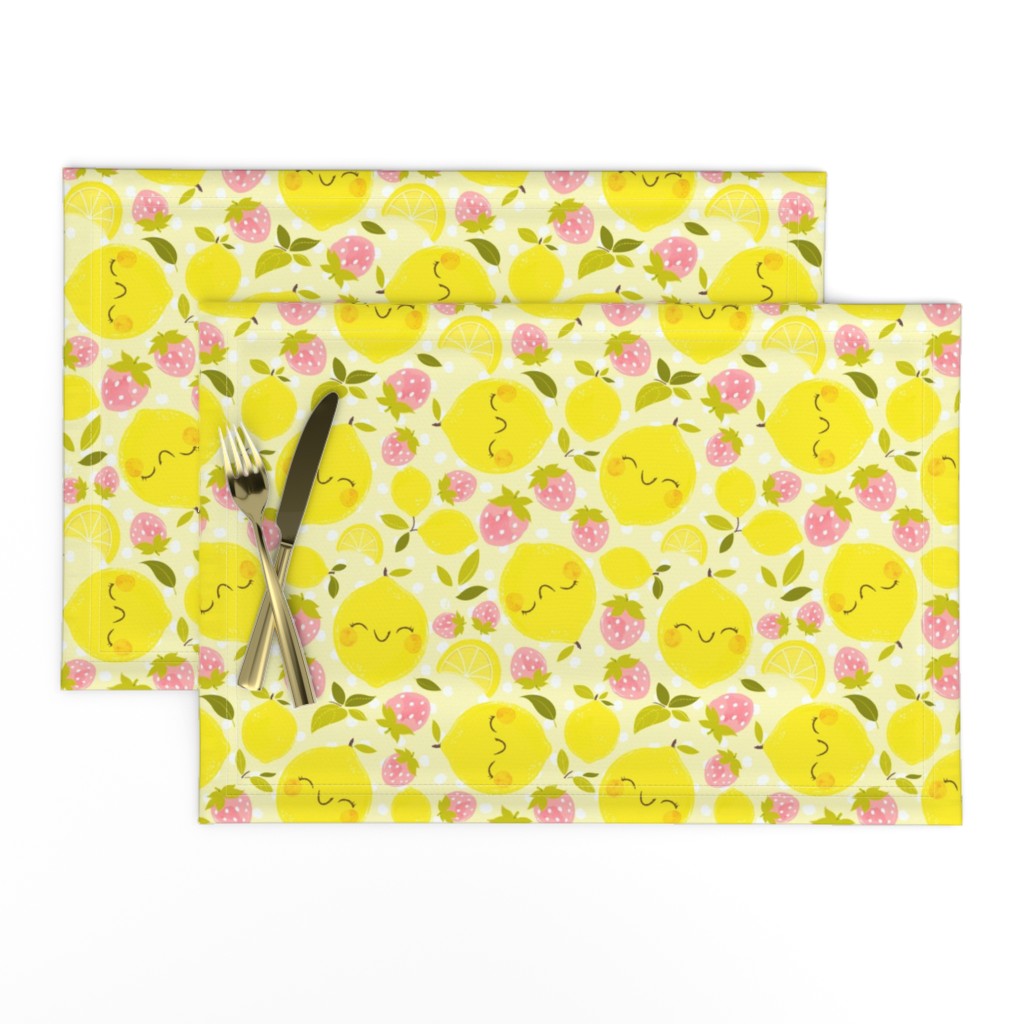 Strawberry Lemon Pattern- Larger Print