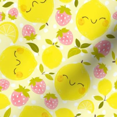 Strawberry Lemon Pattern- Larger Print