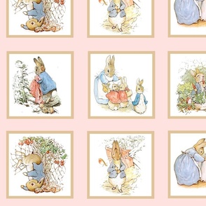 Peter Rabbit Beatrix Potter Fabric Blocks Bunnies Rabbits Mouse