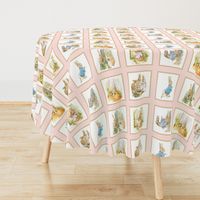 Peter Rabbit Quilt Block Panel No. 2  - Light Pink