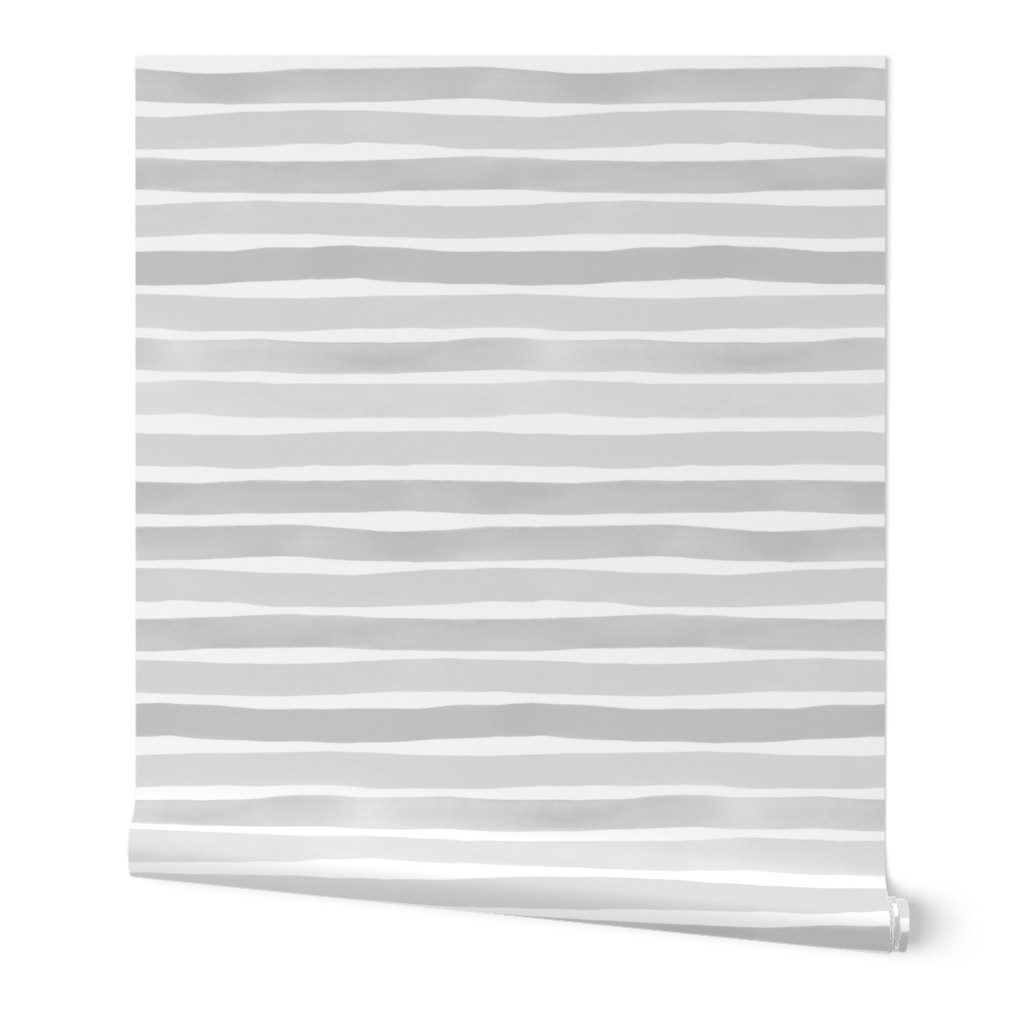 Watercolor Stripes Light Gray by Friztin