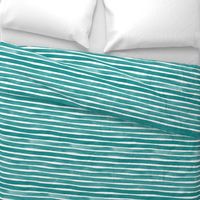 Watercolor Stripes M+M Teal by Friztin