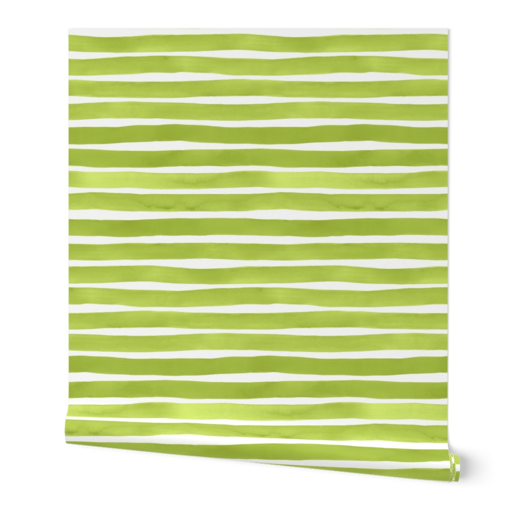 Watercolor Stripes M+M Lime by Friztin