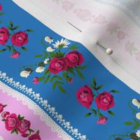 Small Rose Floral Ticking