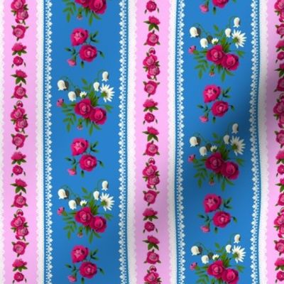 Small Rose Floral Ticking