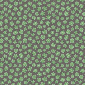 Spring flowers - green on grey, small scale