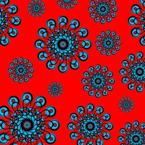 Black-n-Red-Turqauoise_Rosette_Pattern