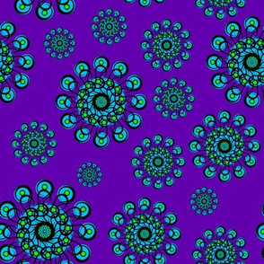 Black-n-Green-n-Turquoise_Rosette_Pattern