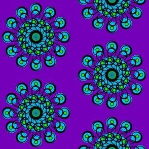 Black-n-Green-n-Turquoise_Rosette_Half_Drop