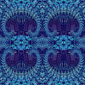 Western Tribal Native Pattern 3 Aqua Blue