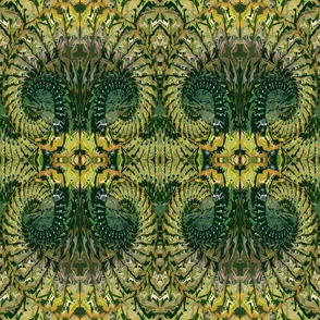 Western Tribal Native Pattern 3 Green Yellow