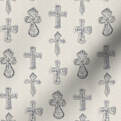 Watercolor Cross Christian Religious Christianity Taupe Gray Beige Neutral _ Miss Chiff Designs