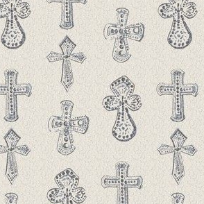 Watercolor Cross Christian Religious Christianity Taupe Gray Beige Neutral _ Miss Chiff Designs