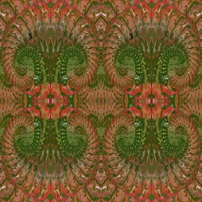 Western Tribal Native Pattern 3 Red Green 3