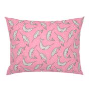  Narwhal  Grey on Pink