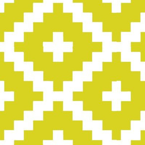 Yellow and White Block Pattern