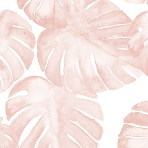 watercolor monstera leaf - dusty pink