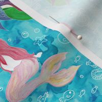 Beautiful Watercolor Mermaids