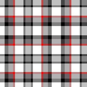 Fashion Plaid/ Black Grey Red - Med 