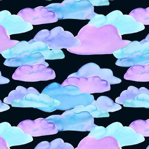 Watercolor Clouds (black)