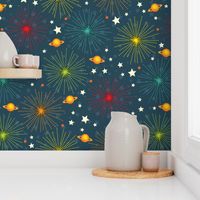 Space Alphabet Fireworks scatter print