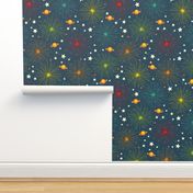 Space Alphabet Fireworks scatter print