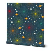 Space Alphabet Fireworks scatter print