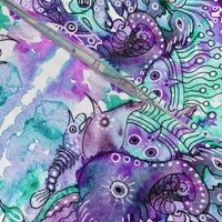 Fantastic Creatures on watercolor