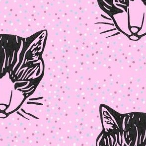 Sleepy Cat Spotty Pattern