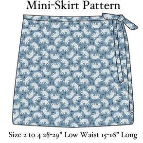 Armadillo Wrap Mini-Skirt Pattern in Blue