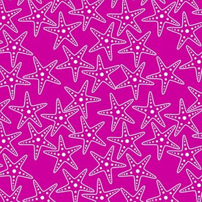 Starfish Background (white on pink)