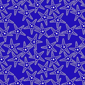 Starfish Background (white on blue)