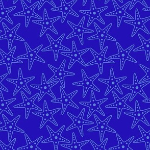 Starfish Background (mid blue on blue)