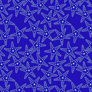 Starfish Background (light teal on blue)