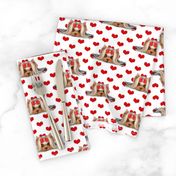 Yorkie Beauty red hearts white M