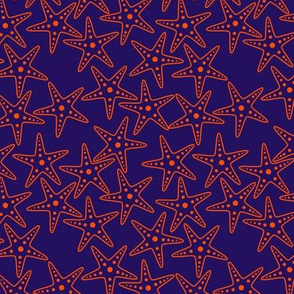 Starfish Background (bright orange on purple)