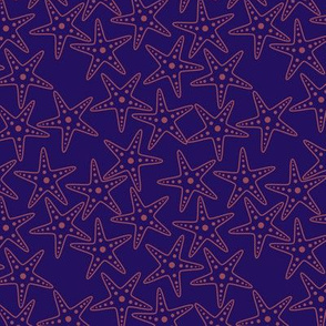 Starfish Background (dark mauve on purple)