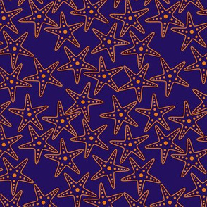 Starfish Background (orange on purple)