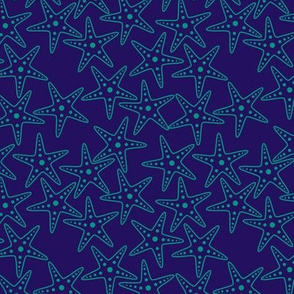 Starfish Background (teal on purple)