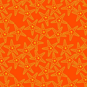 Starfish Background (yellow on bright orange)