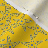 Starfish Background (mid blue on yellow)