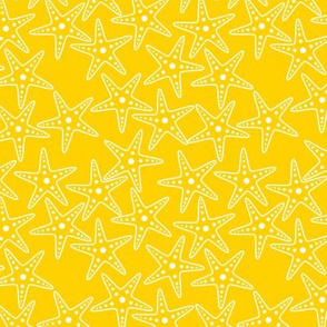 Starfish Background (white on yellow)
