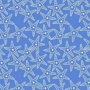 Starfish Background (white on mid blue)