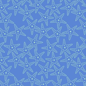 Starfish Background (light teal on mid blue)
