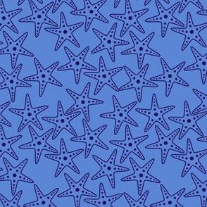Starfish Background (purple on mid blue)