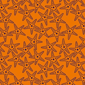 Starfish Background (purple on orange)
