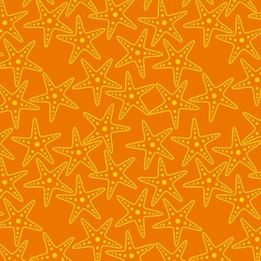 Starfish Background (yellow on orange)