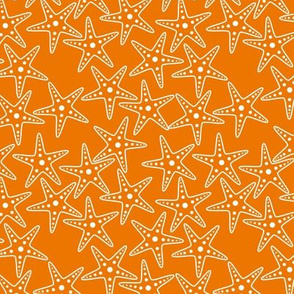 Starfish Background (white on orange)