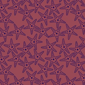Starfish Background (purple on dark mauve)
